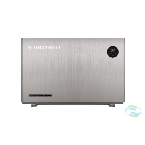 Microwell HP-1100 Silver Inverter Pro kompakt inverter medence-hőszivattyú R32-es gázzal, 12,2Kw teljesítménnyel