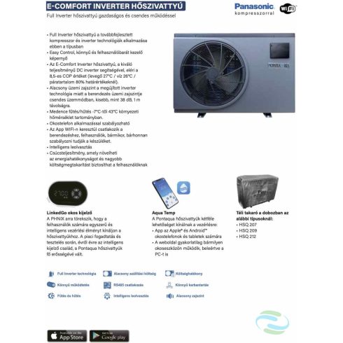 E-Comfort Inverter 7 medencefűtés hőszivattyúval