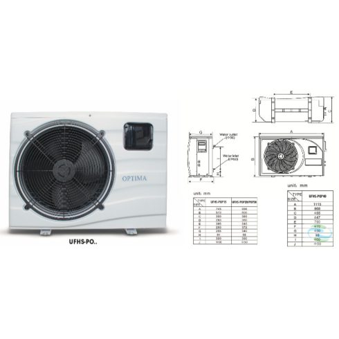 Optima medence fűtő-hűtő hőszivattyú 3,8kW-os teljesítménnyel